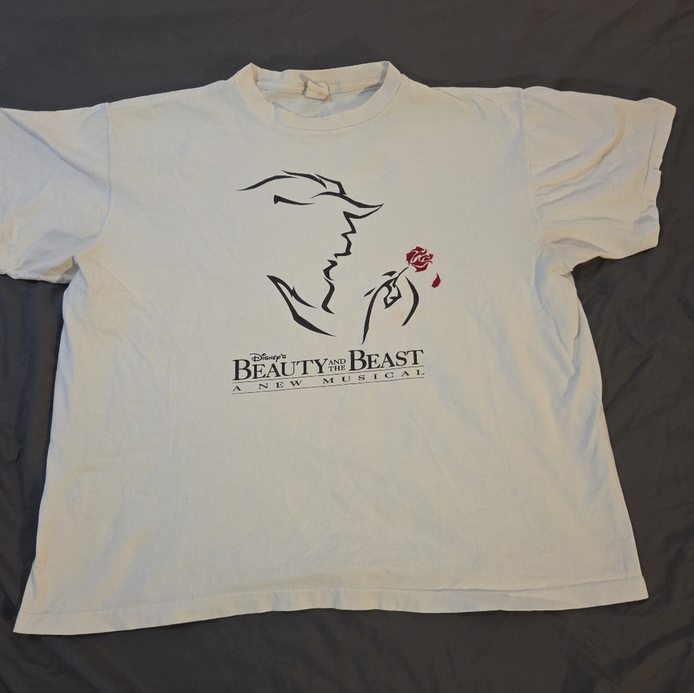 Vintage 90s Disney Beauty And The Beast Broadway Musical T-Shirt Unisex Size L